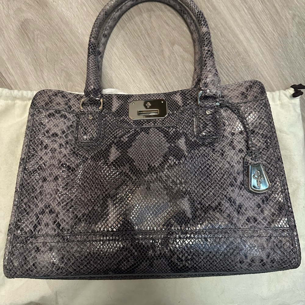 Cole Haan Gray Snakeskin Handbag